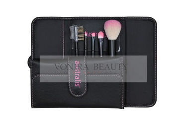 Girlish 5PCS Cosmetic Gift Face Makeup Brush Set With Pink Hair Mini Travel Brush Set