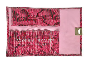Snake Skin Leather 8 Slots Makeup Brush Roll Roll Beauty Cosmetics Tool Tiện dụng Túi tiện dụng