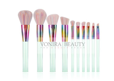 Thời trang Shiny Rainbow Vegan Free Makeup Makeup Brush Set White and Pink