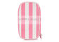 Bàn chải tổng hợp sợi trang điểm bộ quà tặng Pink Stripe Zipper Case