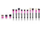 Bộ cọ trang điểm mỹ phẩm Full Line 42PCs với màu hồng nhôm Ferrule &amp;amp; tay cầm bằng gỗ màu đen mờ