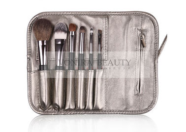 Leather Bag Portable 6 Cái Foundation Makeup Brush Tùy chỉnh Logo