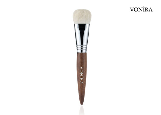 Vonira Custom Wholesale Natural White Goat Hair Brown Ebony Handle Face Makeup Foundation Brush (Máy chải trang điểm mặt)