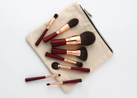 Vonira Beauty Red Màu hồng hồng Essential Travel Brush Set 100% Vegan Cruelty Free 8 Piece Mini Face Eye Makeup Brush Kit