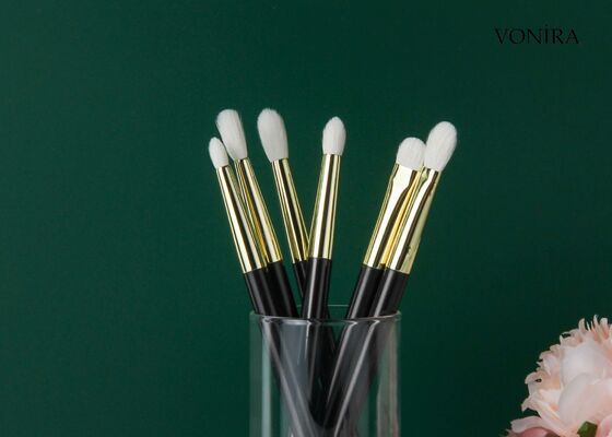 Vonira tùy chỉnh bán buôn tóc dê màu trắng tự nhiên phẳng màu nâu đậm tay cầm Eye Crease Makeup Brush