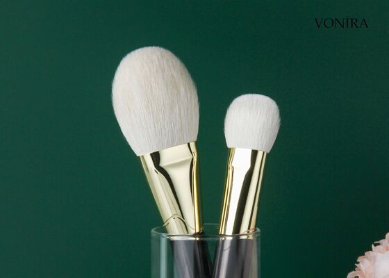 Vonira Custom Wholesale Natural White Goat Hair Flat Dark Brown Handle Large Makeup Powder Brush (Máy sơn bột lớn)