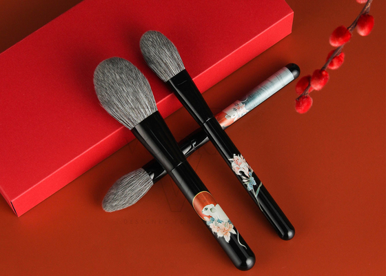 Vegan chống vi khuẩn Sản phẩm trang điểm bền vững Bọ chải bột với sợi ngô và tay cầm gỗ Birch bóng